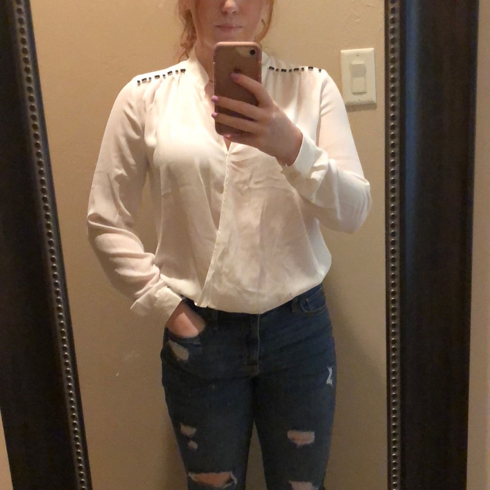Light Flowy Long Sleeve Work Blouse